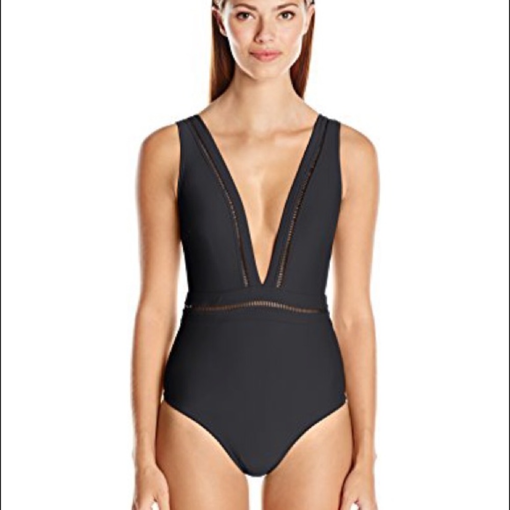 NWT Ted Baker pointelle deep v swimsuit